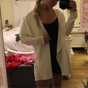 Women's Cream Open-Front Vest